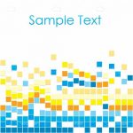 Abstract Geometric Background with Colourful Squares and Sample Text